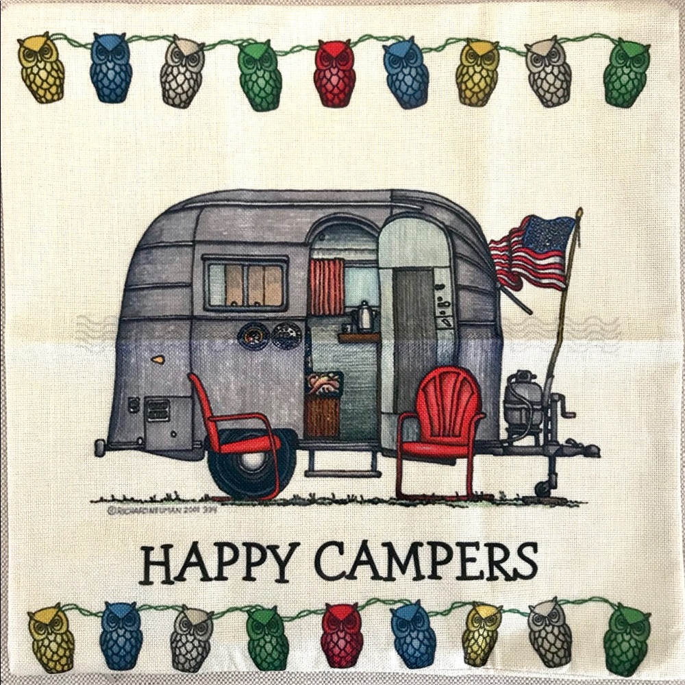 Happy Campers Accent Pillow Cover